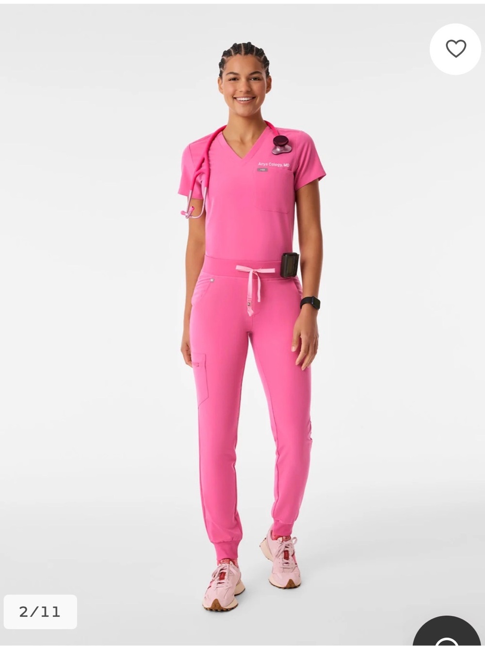women's F'ing Pink High Waisted Zamora - Tall Jogger Scrub Pant - S